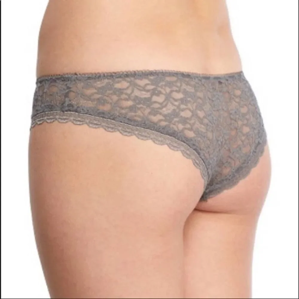 NEW Free People Intimately Dark Grey Lace Thong - Picture 2 of 6